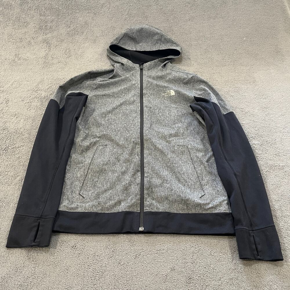 The North Face Gray Black Hooded Sweatshirt Full Zip Hoodie Men's Size Small